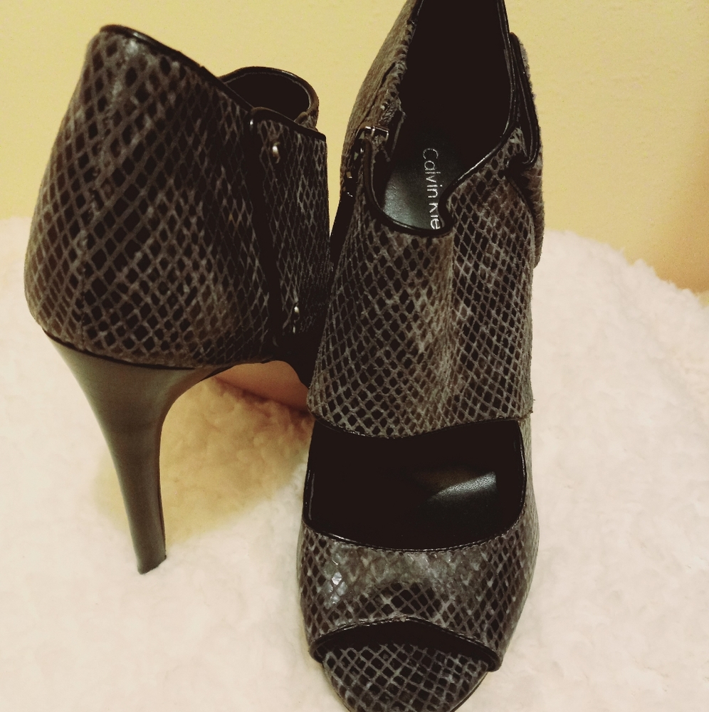 Calvin Klein snake skin heels